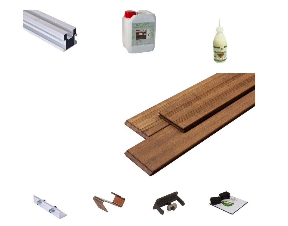 Terrassen Rundum Sorglospakete mit einer Unterkonstruktion aus Aluminium.