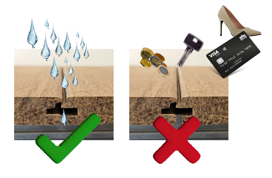 Dank der schmalen Fugen ist ein Durchfallen kleiner Gegenstände ausgeschlossen – gleichzeitig bleibt der Wasserablauf aber vollständig erhalten. 