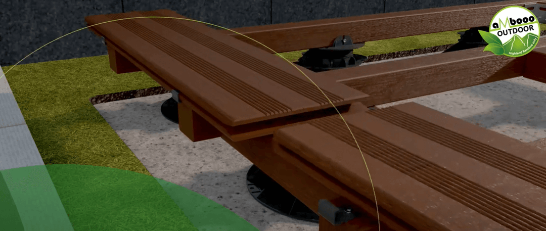 Die Montage der ersten Dielenreihe.