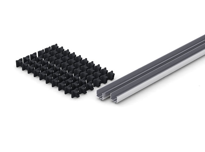 Pfostenschienen für den Rhombus Bambuszaun Barcelona.