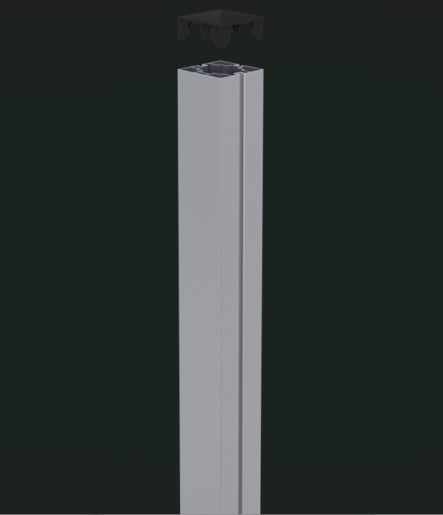 Aluminiumpfosten für den Bambus Zaun Barcelona.