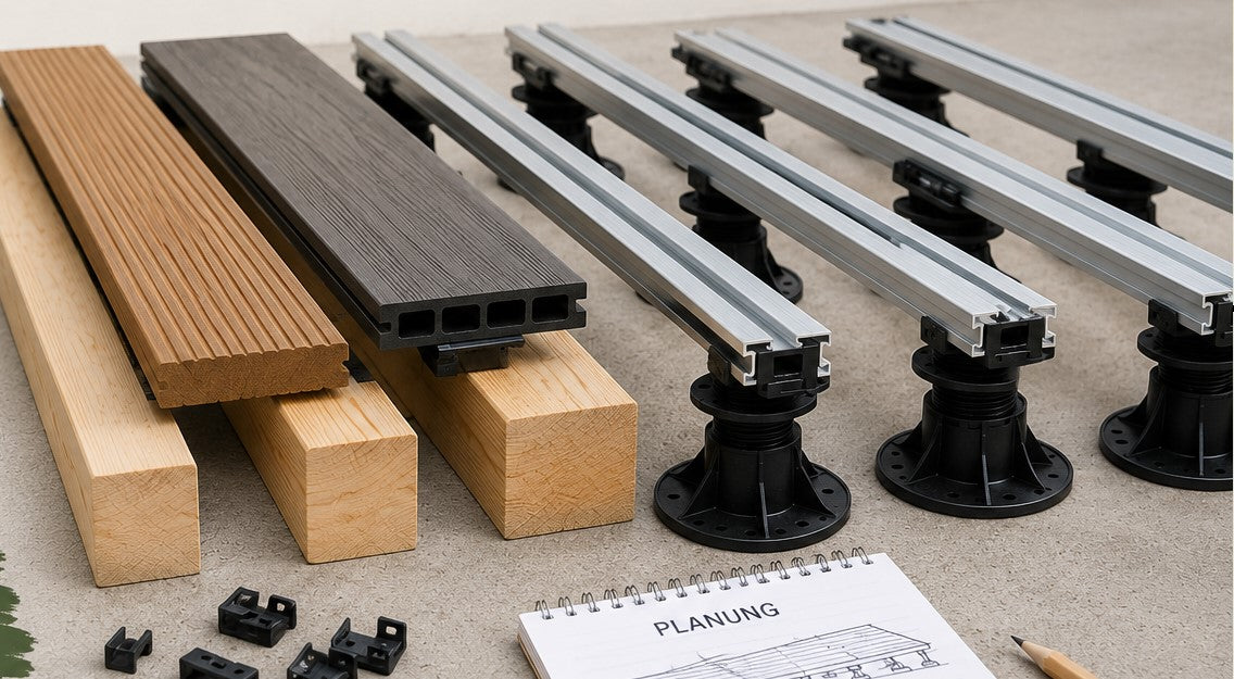 Ob Holz-, WPC- oder Aluminium-Unterkonstruktion – jede Variante bietet spezifische Vor- und Nachteile und eignet sich für unterschiedliche Einsatzbereiche. In diesem Ratgeber erfahren Sie, welche Unterkonstruktion für Ihr Terrassenprojekt die richtige Wahl ist,