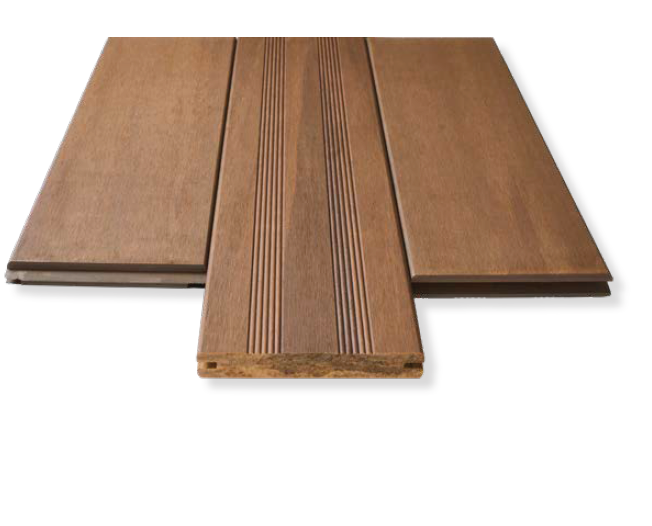 Die Witterungsbeständige Terrassendiele aus Bambus in der Farbe whiteoak