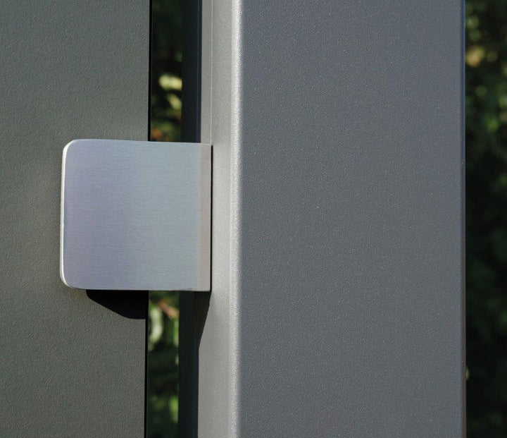 Aluminiumhalter für Bambus Zaun Acapulco HPL Element.