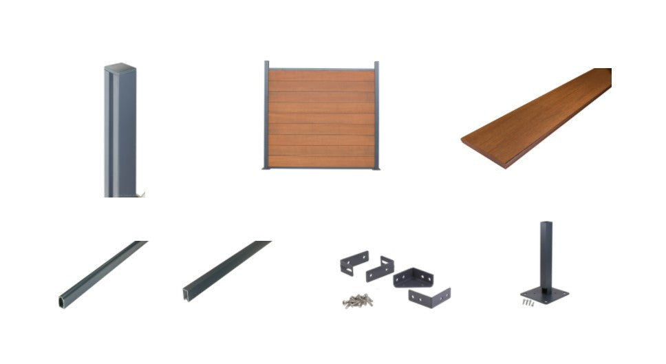 Acapulco Zaun Set Stand Alone Element zum Aufschrauben ohne Zierprofile