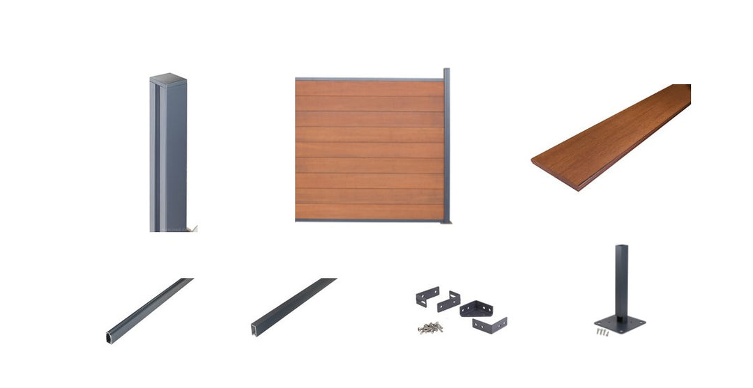 Acapulco Zaun-Set Abschlusselement ohne Zierprofile zum Aufschrauben