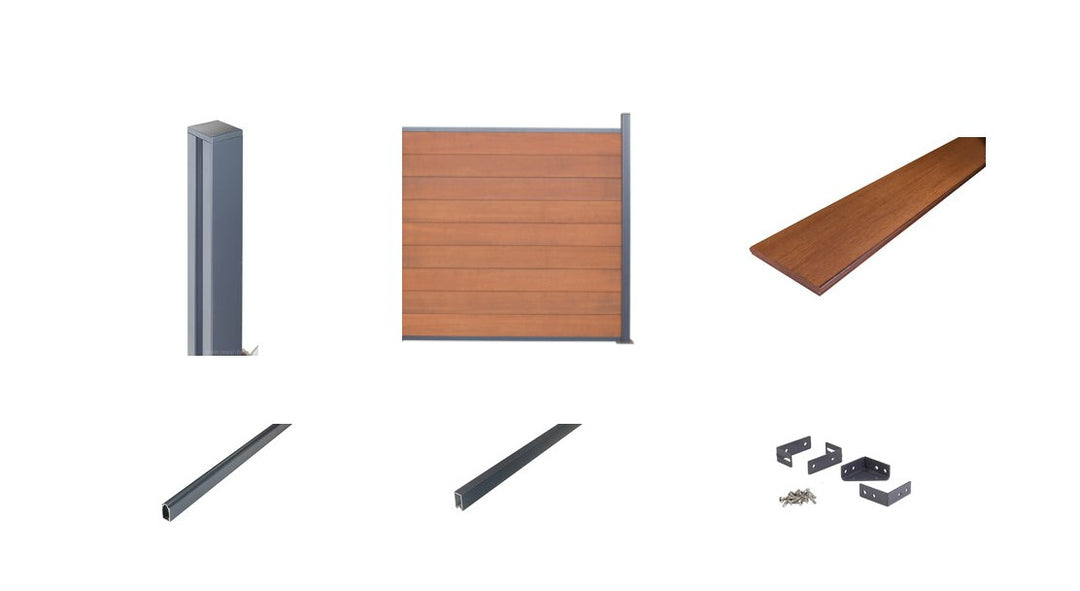 Acapulco Zaun-Set Abschlusselement ohne Zierprofile zum Einbetonieren